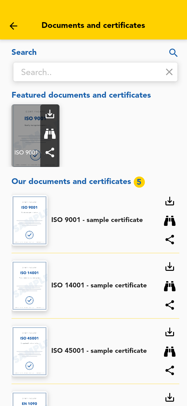 Documenti e certificati