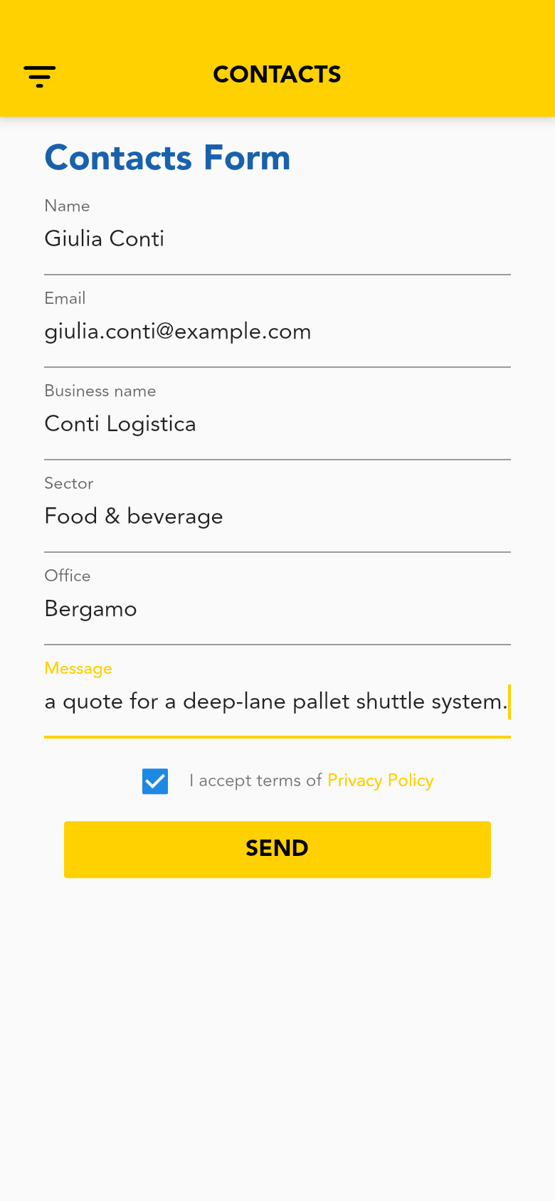 Modulo di contatto