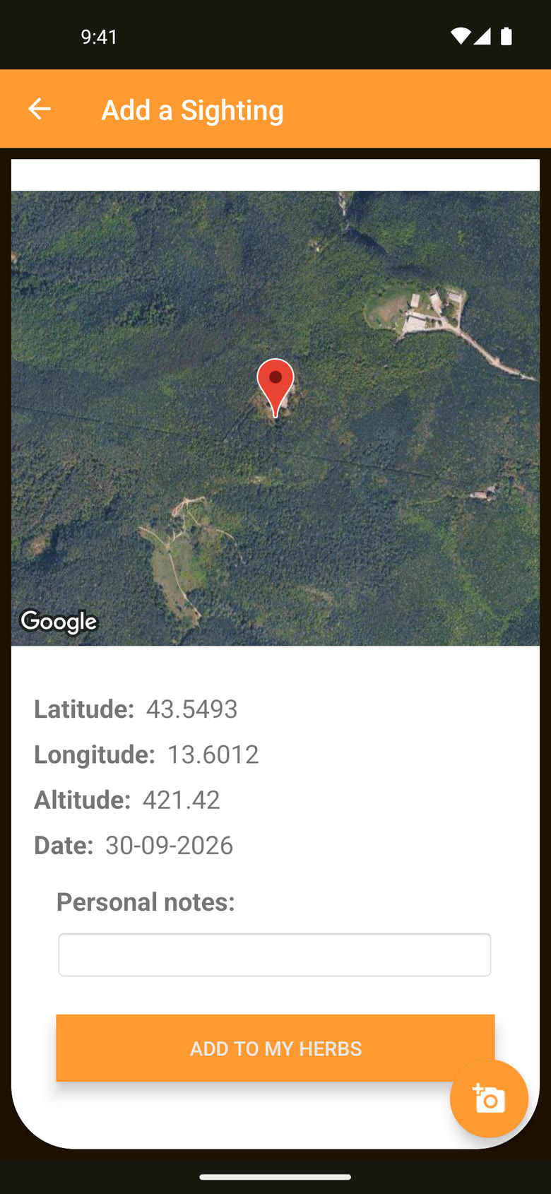 Coordinates and altitude