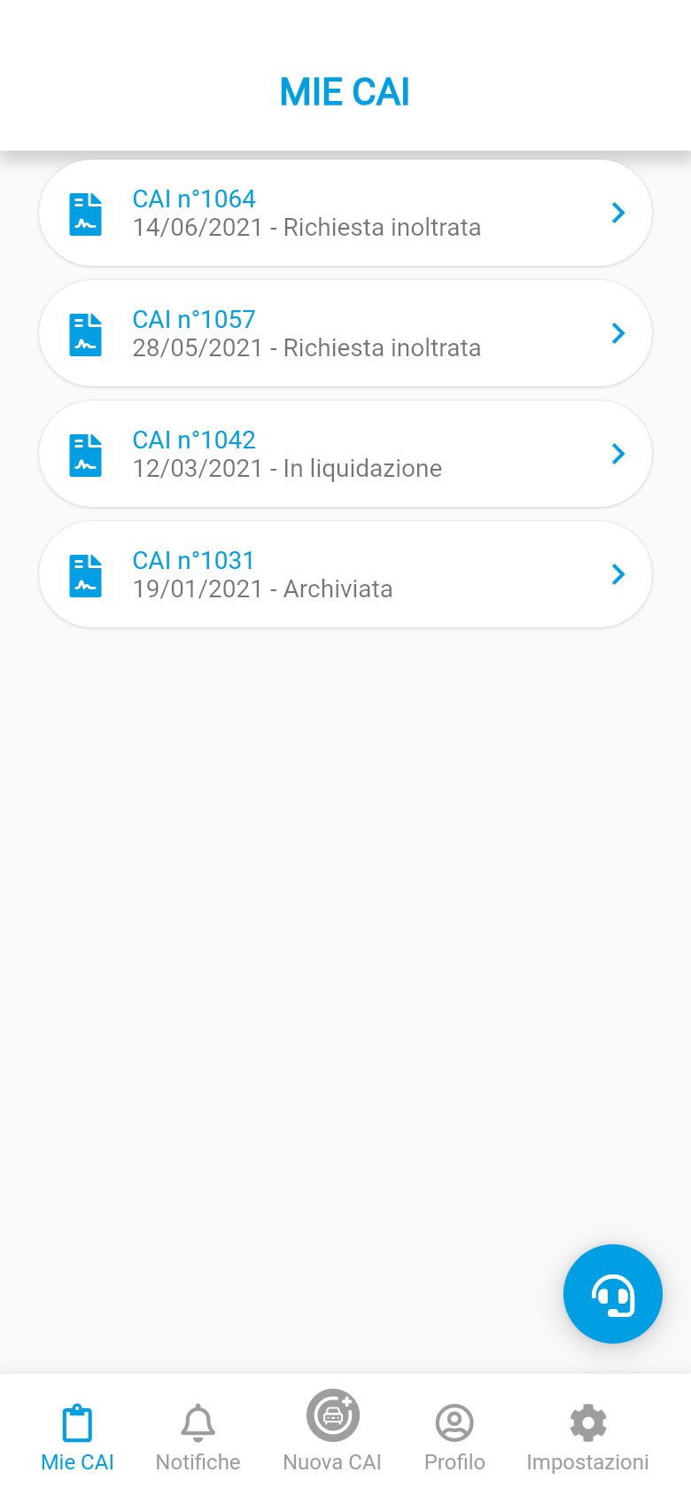 Schadenmeldung abgeschickt