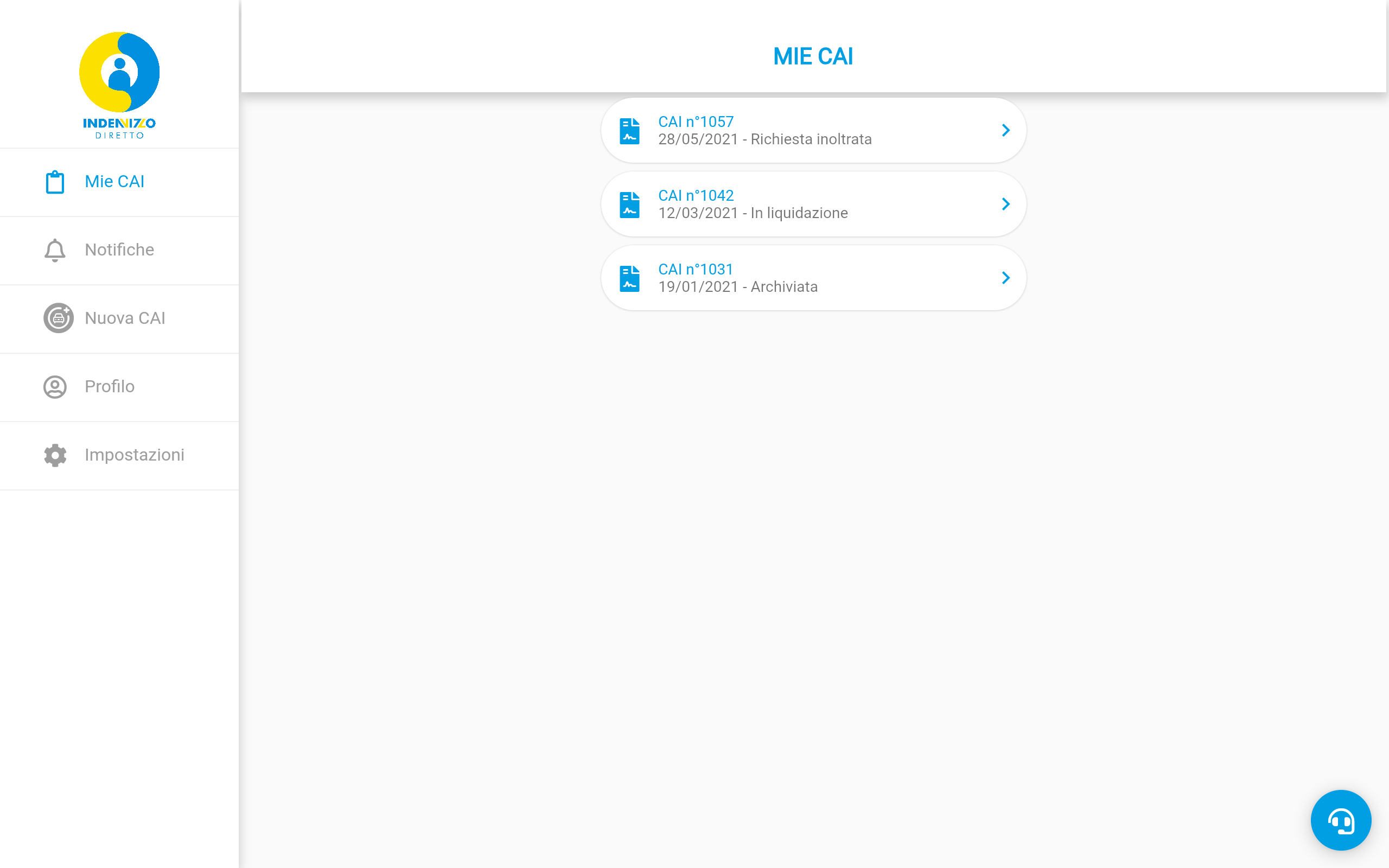 Web-Layout: Schadenmeldungen